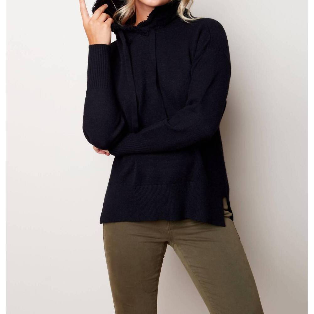 NEW CHARLIE B frost hoodie sweater with side details in black